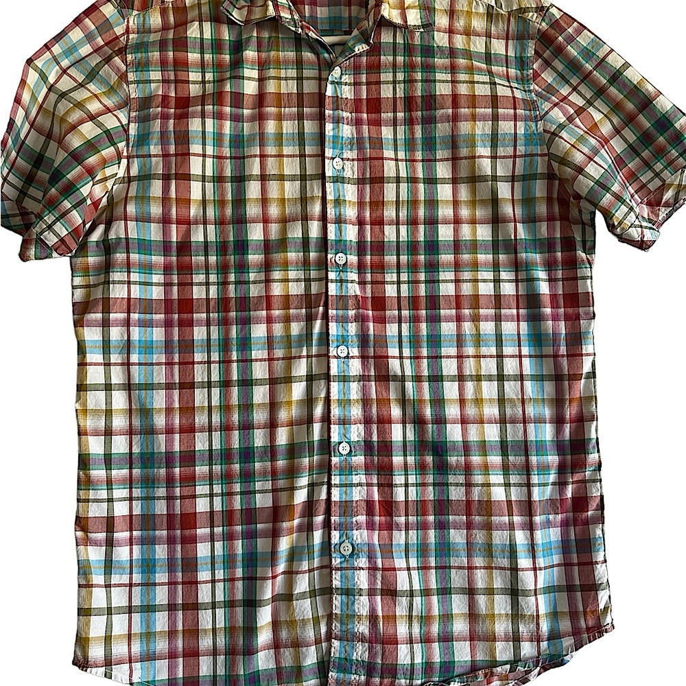 CALIFORNIA SHIRT CO. PLAID MULTICOLOR SHIRT SZ M